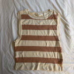 By Together Striped Sleeveless Top - Cream and pink